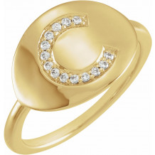 14K Yellow Initial C .08 CTW Diamond Ring - 653628606P