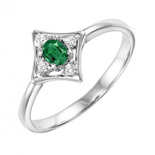 Gems One 14Kt White Gold Diamond (1/20Ctw) & Emerald (1/8 Ctw) Ring - FR4031-4WCE