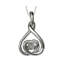 Gems One Silver (SLV 995) Diamond Rhythm Of Love Neckwear Pendant  - 1/10 ctw - ROL1184-SSWD