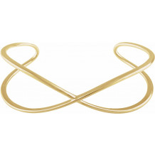 14K Yellow Criss-Cross Cuff 7 Bracelet - 65235160001P