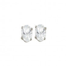 Gems One 14Kt White Gold White Topaz (1 Ctw) Earring - EWO64-4W