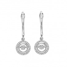 Gems One Silver (SLV 995) & Diamonds Stunning Fashion Earrings - 1/10 ctw - ROL2028-SSD