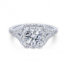 Gabriel & Co. 14k Two Tone Gold Blush Halo Engagement Ring - ER12830R4T44JJ