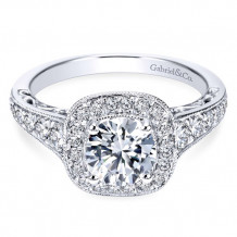 Gabriel & Co. 14k White Gold Victorian Halo Engagement Ring - ER7293W44JJ
