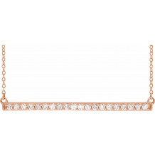 14K Rose 1/2 CTW Diamond Bar 16-18 Necklace - 65108460008P