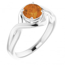 14K White Citrine Ring - 7184060011P