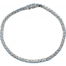 14K White Aquamarine Line 7.25 Bracelet - 65120460003P