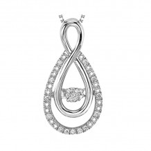 Gems One Silver (SLV 995) & Diamonds Stunning Neckwear Pendant - 1/10 ctw - ROL1030-SSD