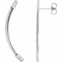 14K White 1/4 CTW Diamond Curved Bar Earrings - 87024600P