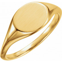 14K Yellow 11x9 mm Oval Signet Ring - 51551102P
