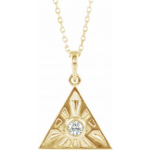 14K Yellow 1/10 CTW Diamond Eye of Providence 16-18 Necklace - 86667606P