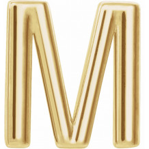 14K Yellow Single Initial M Earring - 86800174P