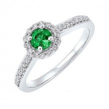 Gems One 14Kt White Gold Diamond (1/3Ctw) & Emerald (1/3 Ctw) Ring - NR1175-4WCE