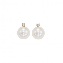 Gems One 14Kt White Gold Diamond (1/20Ctw) & Pearl (1 Ctw) Earring - PSD6.5AAA-4W