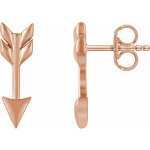 14K Rose Arrow Earrings - 65238960002P