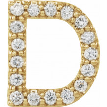 14K Yellow .06 CTW Diamond Single Initial D Earring - 867976016P