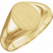 14K Yellow 10x8 mm Oval Signet Ring - 5543111827P