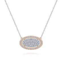 Gabriel & Co. 14k Two Tone Gold Lusso Diamond Necklace - NK6016T45JJ