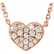 14K Rose 1/10 CTW Diamond Heart 18 Necklace - 68662102P