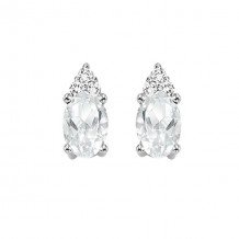 Gems One 10Kt White Gold Diamond (1/20Ctw) & White Topaz (5/8 Ctw) Earring - FE4022-1WDWT