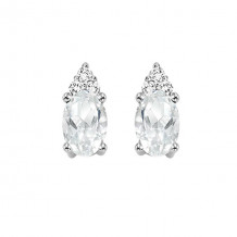 Gems One 10Kt White Gold Diamond (1/20Ctw) & White Topaz (5/8 Ctw) Earring - FE4022-1WDWT
