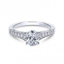 Gabriel & Co. 14k White Gold Victorian Straight Engagement Ring - ER8805W44JJ