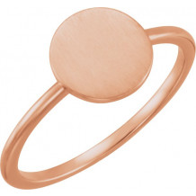 14K Rose Round Engravable Ring - 51399103P