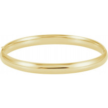 14K Yellow 6.5 mm Hinged Bangle Bracelet - BRC185239021P