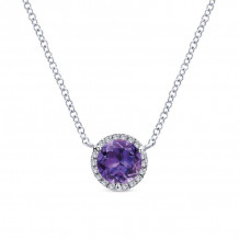 Gabriel & Co. 14k White Gold Lusso Color Gemstone & Diamond Necklace - NK4616W45AM