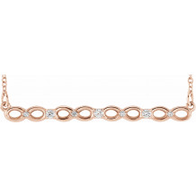 14K Rose .08 CTW Diamond Infinity-Inspired Bar 16-18 Necklace - 86772602P