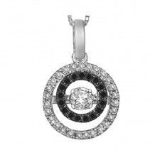 Gems One 14KT White Gold & Diamond Rhythm Of Love Neckwear Pendant  - 3/8 ctw - ROL1013-4WCBLK