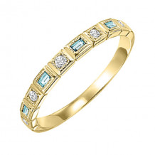 Gems One 14Kt Yellow Gold Diamond (1/10Ctw) & Blue Topaz (1/6 Ctw) Ring - FR1224-4YD