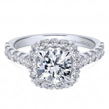 Gabriel & Co. 14k White Gold Round Halo Engagement Ring