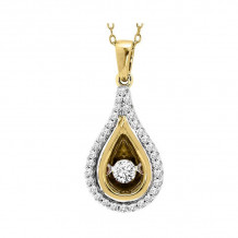 Gems One 14KT White & Yellow Gold & Diamond Rhythm Of Love Neckwear Pendant  - 1/4 ctw - ROL1231-4YWC