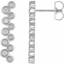 14K White 1/3 CTW Diamond Bezel-Set Bar Earrings - 86934600P