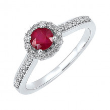 Gems One 14Kt White Gold Diamond (1/3Ctw) & Ruby (1/3 Ctw) Ring - NR1175-4WCR