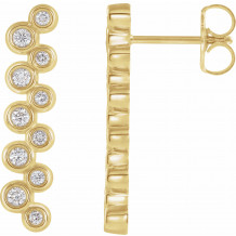 14K Yellow 1/3 CTW Diamond Bezel-Set Bar Earrings - 86934601P