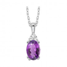 Gems One 10Kt White Gold Diamond (1/50Ctw) & Amethyst (1/2 Ctw) Pendant - FP4020-1WDM