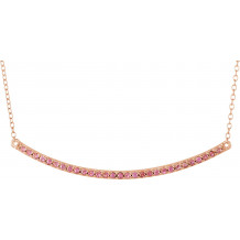 14K Rose Pink Sapphire Bar 16-18 Necklace - 65108570005P