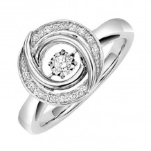 Gems One Silver (SLV 995) & Diamonds Stunning Fashion Ring - 1/10 ctw - ROL1171-SSD