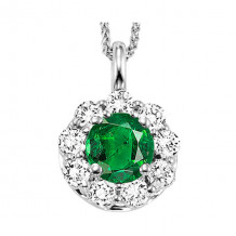 Gems One 14Kt White Gold Diamond (3/8Ctw) & Emerald (1/2 Ctw) Pendant - FP4066-4WCE