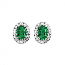 Gems One 14Kt White Gold Diamond (1/5Ctw) & Emerald (7/8 Ctw) Earring - HDER021-4WCE