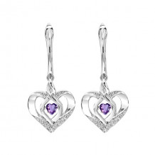 Gems One Silver Diamond (1/50 Ctw) & Created-Amethyst Earring - ROL2165M