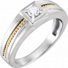 14K White/Yellow 1/4 CTW Diamond Rope Ring - 65162060001P