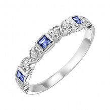 Gems One 10Kt White Gold Diamond (1/12Ctw) & Sapphire (1/5 Ctw) Ring - FR1029-1WD