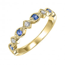Gems One 14Kt Yellow Gold Diamond (1/20Ctw) & Sapphire (1/6 Ctw) Ring - FR1074-4YD