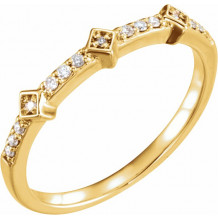 14K Yellow 1/10 CTW Diamond Stackable Ring - 65212760000P