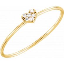 14K Yellow .03 CTW Diamond Petite Heart Ring - 65192160001P
