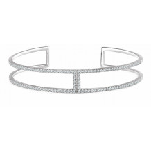 14K White 3/4 CTW Diamond Cuff 6 Bracelet - 65235460000P