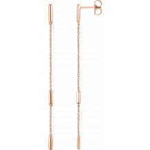 14K Rose Bar Chain Earrings - 65233160002P